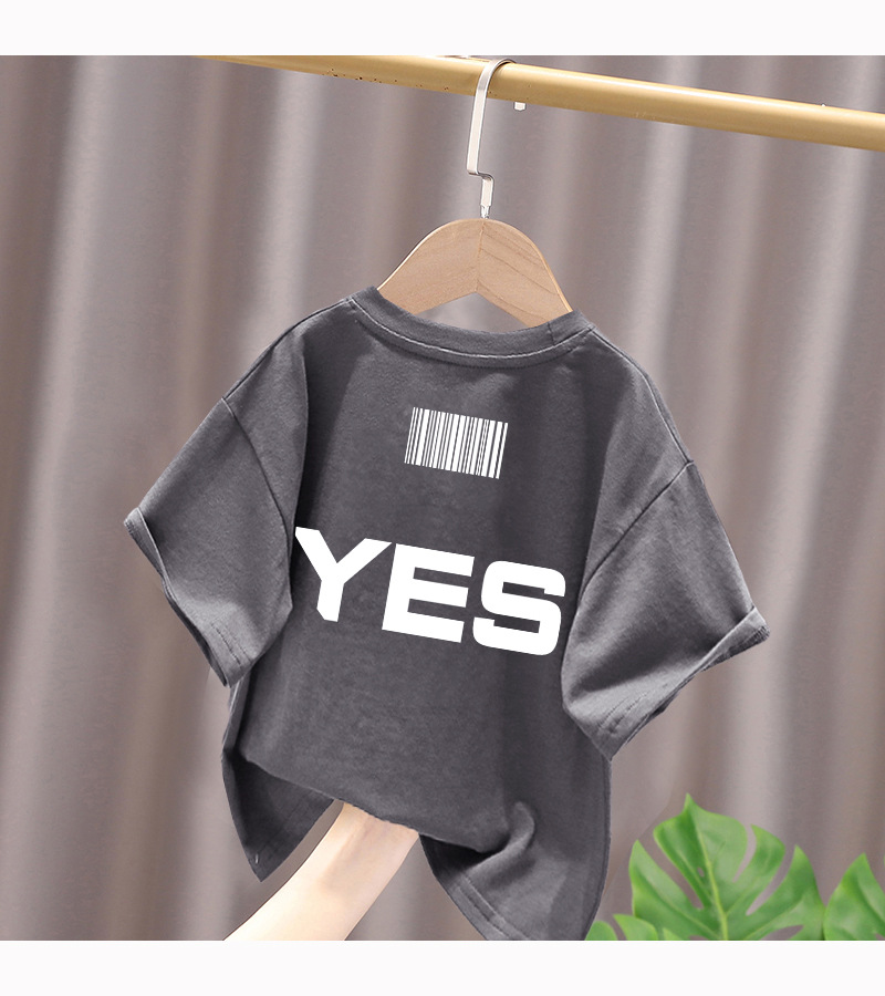 Ropa niño niño verano camiseta 2024 nuevo mid-big niño manga corta niño floral algodón verano top T pic 14