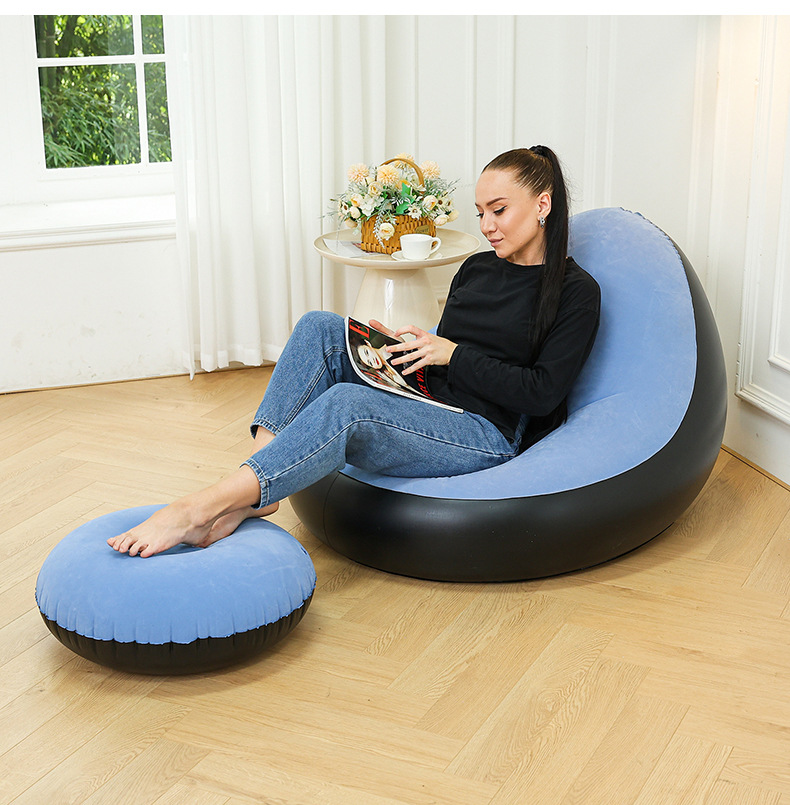 Cross-border new products: Velvet fabric lazy sofa, inflatable and foldable lounge chair, sofa bed, Japanese-style household sitting chair, outdoor bed pic 10