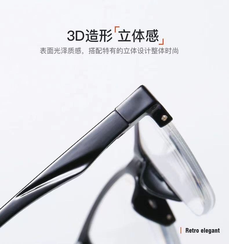Nuevo ultraligero medio marco anti-luz azul caja gafas de lectura para hombres y mujeres muelles cara grande confort look joven mediana edad edad pic 3