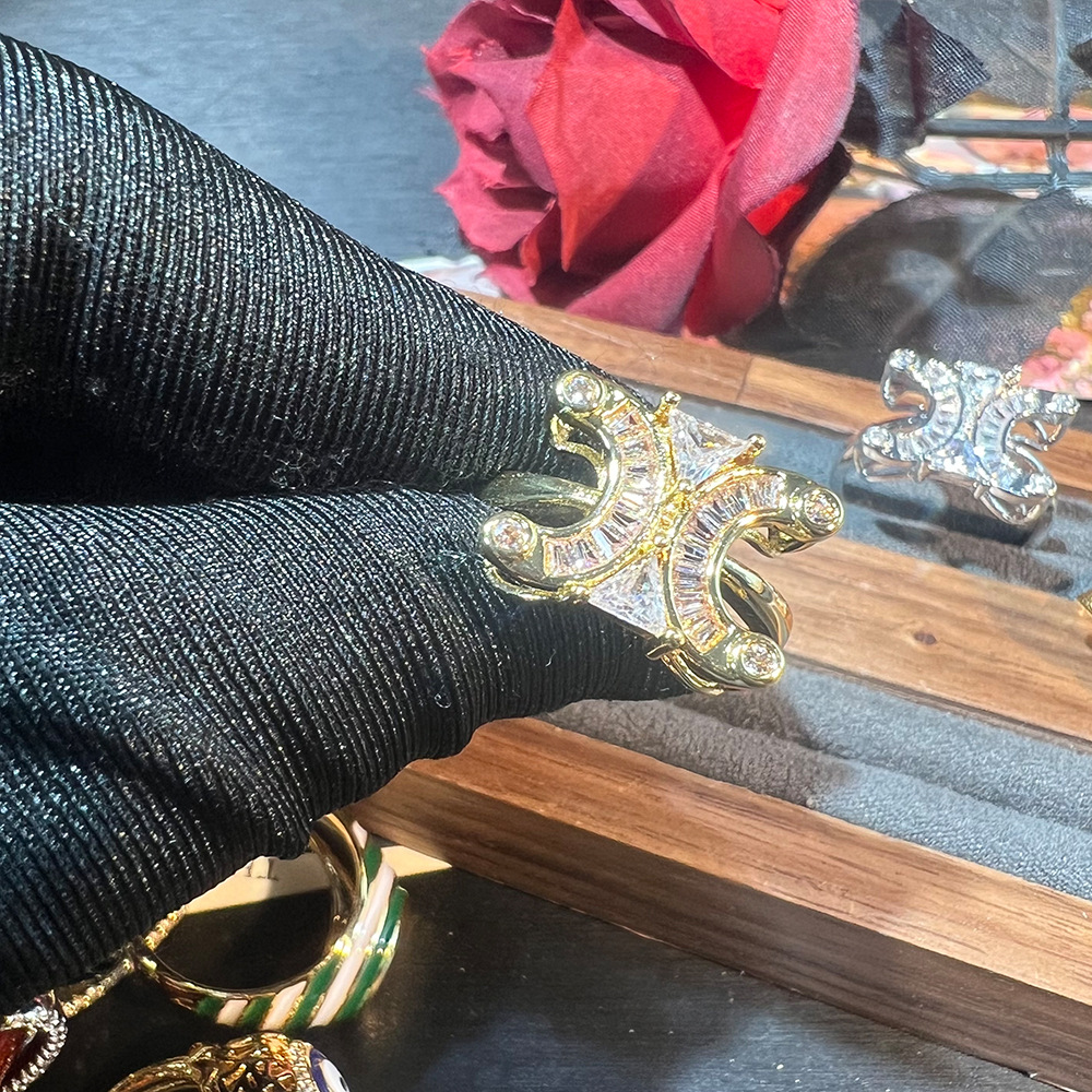 凯旋门滴油恶魔之眼欧美跨境开口戒指复古时尚个性小众甜酷风戒指详情11