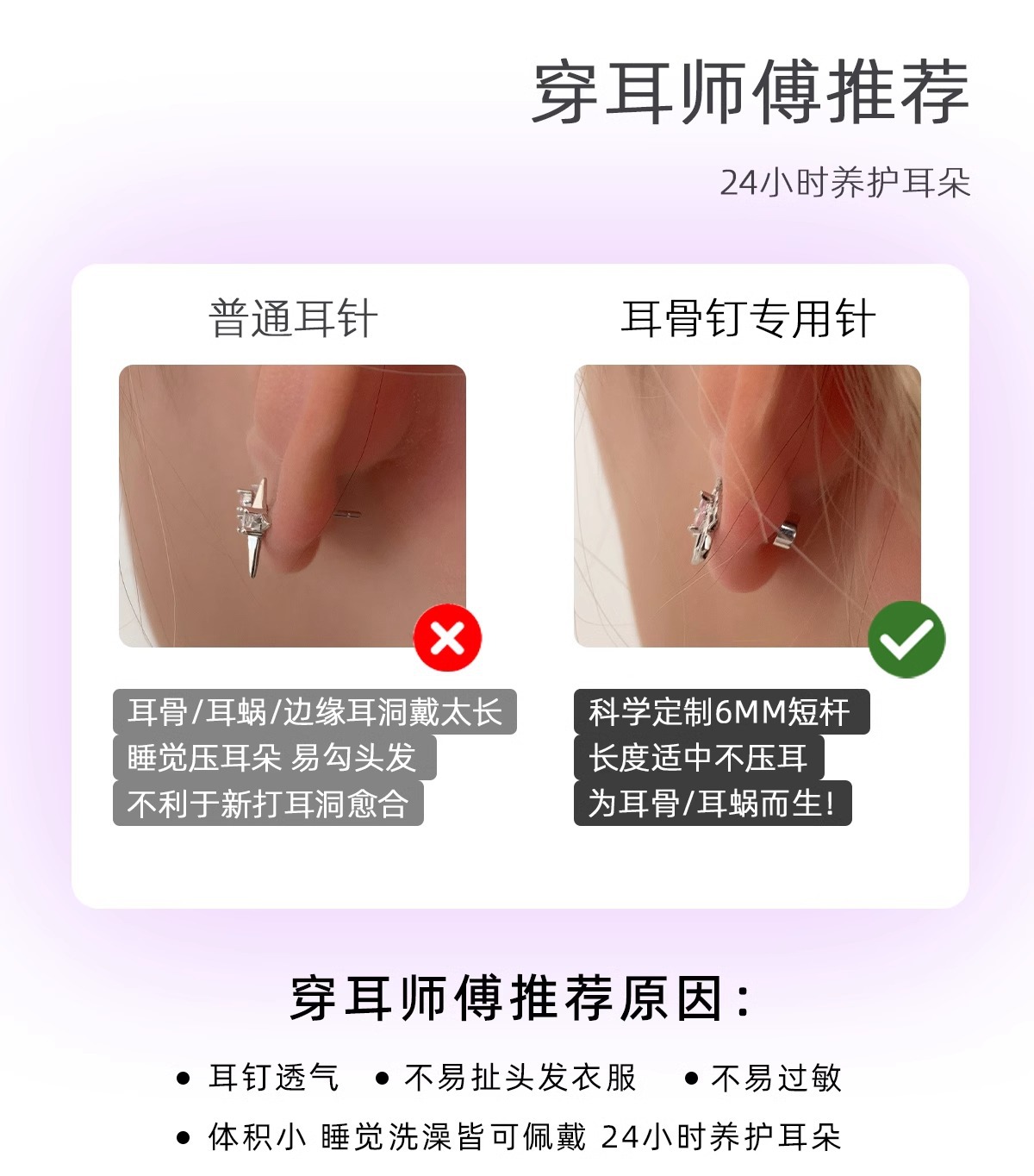 kt Home ear bone Stud sweet and cute titanium steel horseshoe ring Saturn ear Stud Titanium alloy ear bone stud cochlear stud earrings pic 7