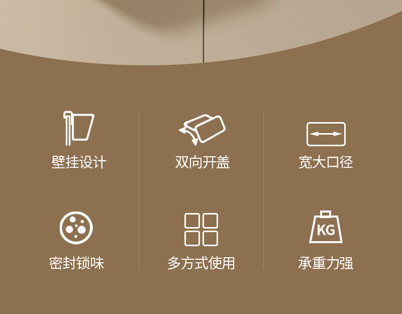 厨房挂式垃圾桶家用橱柜壁挂收纳桶塑料厕所卫生间带盖垃圾桶详情2