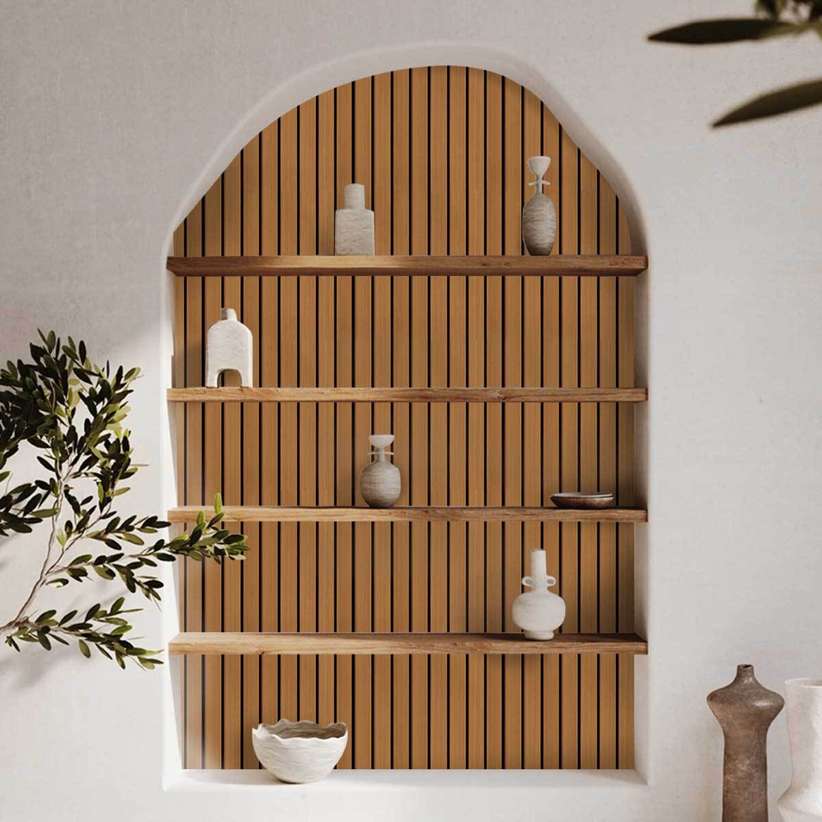 跨境仿格栅木条纹3d立体自粘墙贴防水加厚背景墙装饰壁纸家装定制详情16