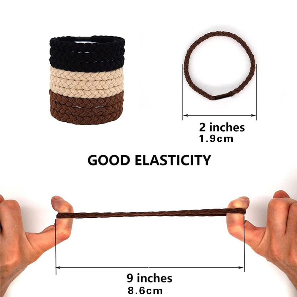 Milk tea-colored braided hair tie for boys, hair band and hair band for a high-end look, small hair band for girls, elastic rope and hair band for women, Korean-style spliced hair accessory for women, large intestinal circle and hair band, diamond-dot hair band for women, Korean-style spliced hair accessory for women pic 2