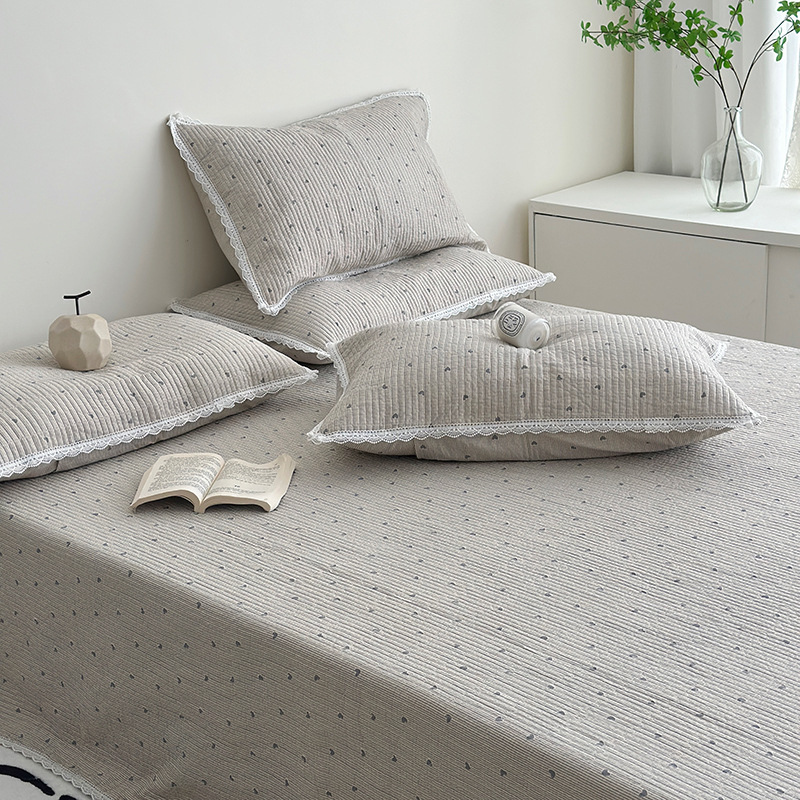 Lisa series, a three-piece set of all-cotton high-temperature sand-washed cotton bed cover, is skin-friendly, breathable and suitable for all seasons pic 19