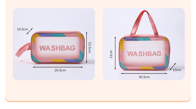 PU磨砂防水化妆品收纳袋大容量化妆包便携式手提透明旅行洗漱包详情3