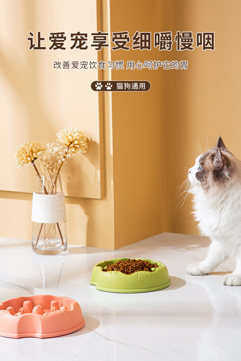 宠物慢食碗猫咪缓食器超大容量狗狗食具防滑防打翻狗碗跨境新品详情1