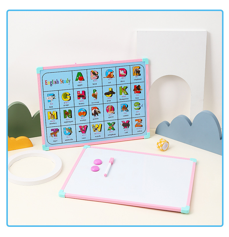 Crystal crystal niños early learning puzzle toy adorable dibujos animados pequeña pizarra blanca tablero de mensajes para el hogar tablero de dibujo tablero de graffitis blanco pic 11