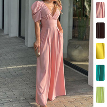 2026春季新款跨境欧美女装气质优雅法式复古收腰修身吊带连衣裙详情25