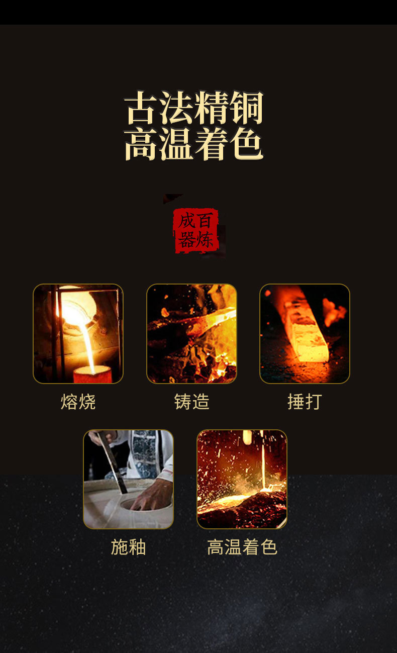 纯铜四神兽青龙国潮古玩摆件做旧生肖龙书房镇纸铜器工艺品批发国潮详情3