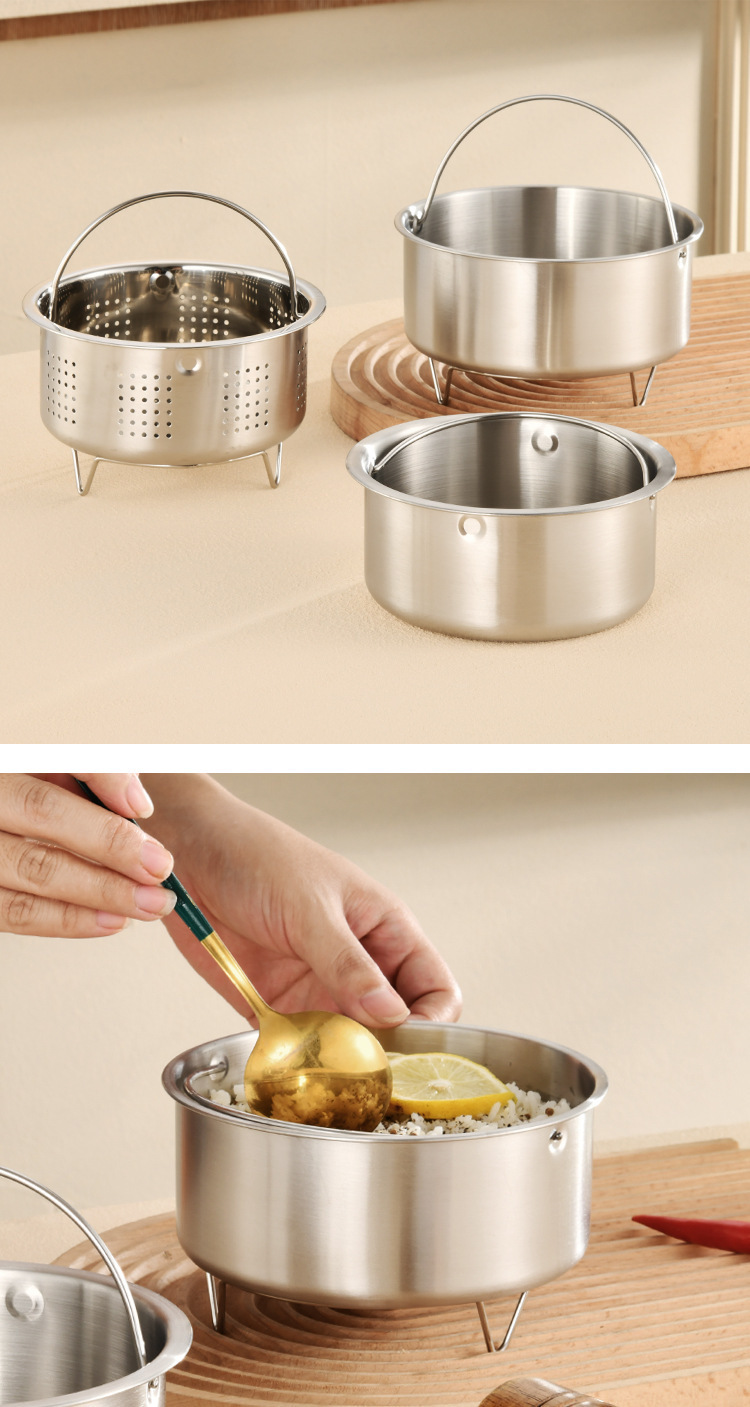 304 stainless steel steaming bowl, baby complementary food, household mini steamer, children's steam pot, steamed egg custard pic 14