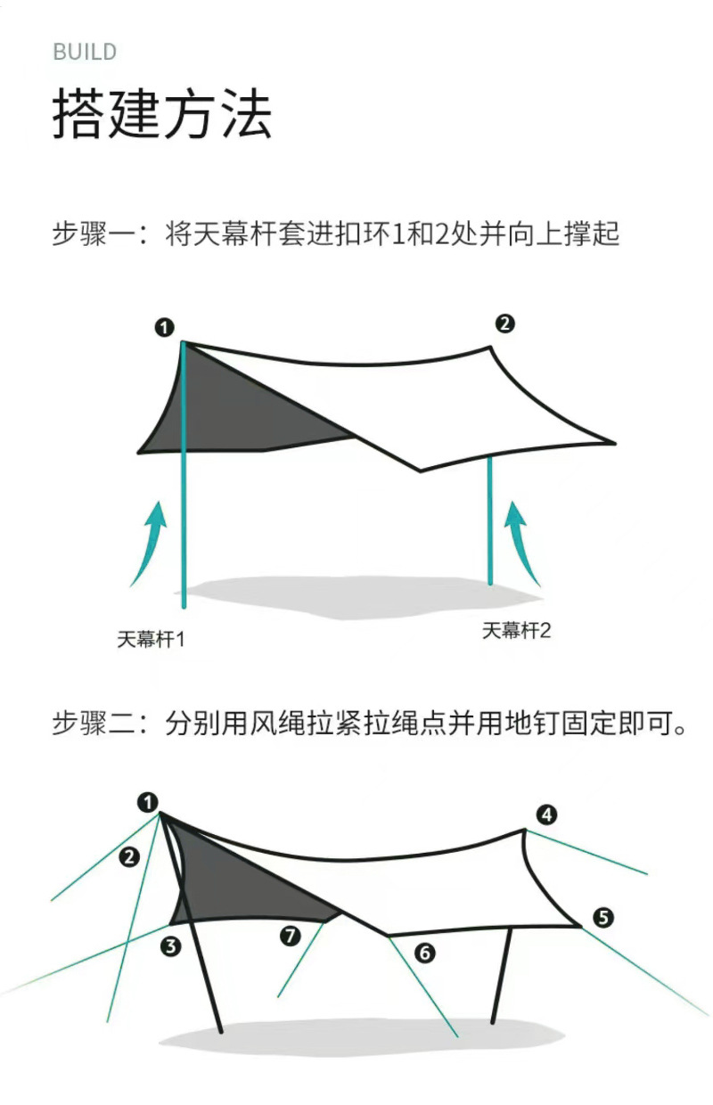 黑胶涤纶天幕布野营遮阳布沙滩户外用品露营帐篷批发便携防晒帐篷详情16