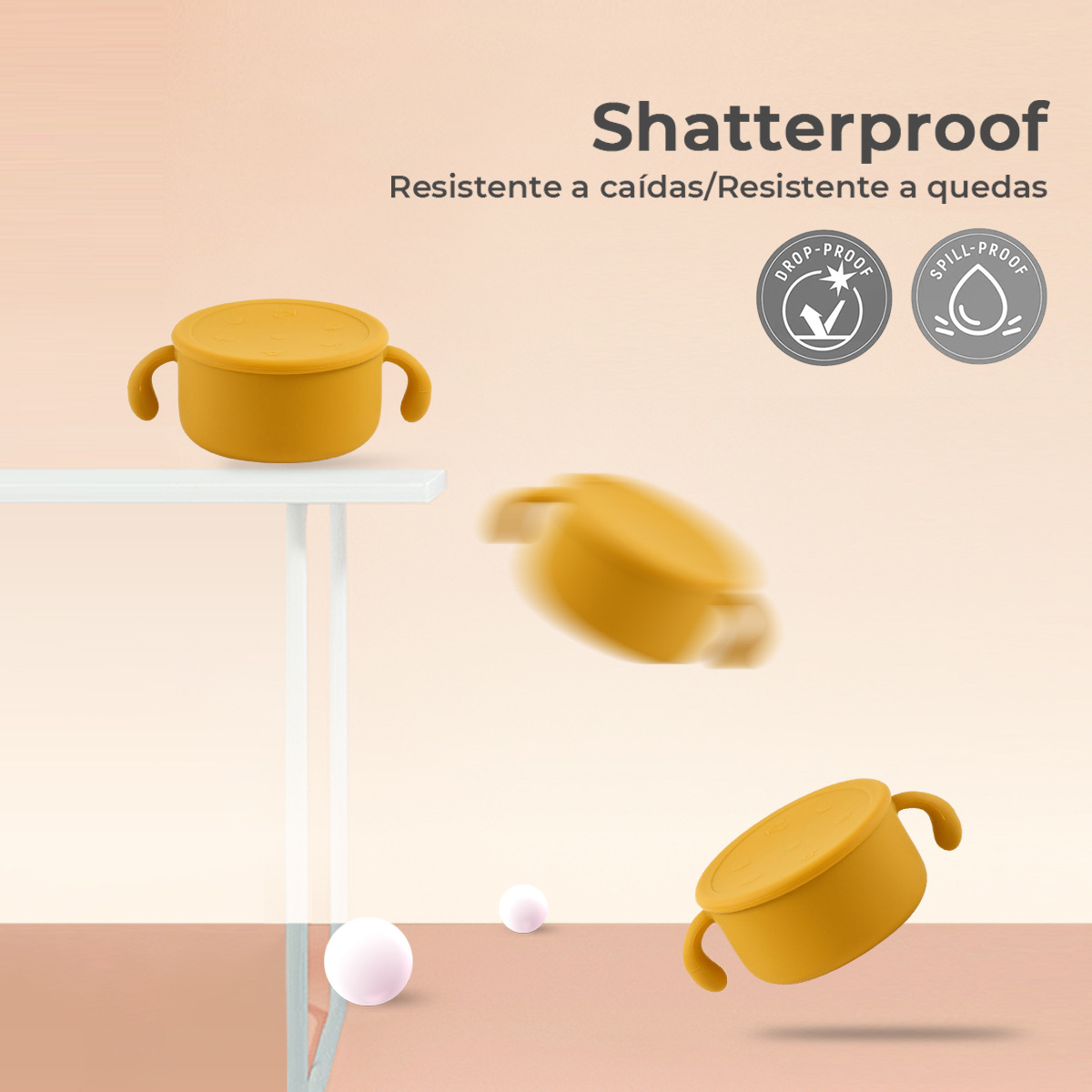 亚马逊儿童硅胶零食碗外出带盖喂养辅食碗防漏便携出行宝宝零食杯详情6