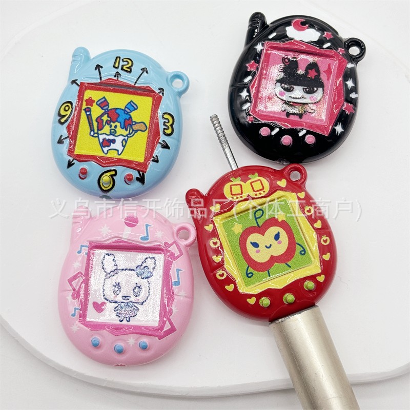 31*36mm vertical hole hanging hole cartoon printed game console beaded pen jewelry accessories Mobile phone chain bag chain diy materials pic 7