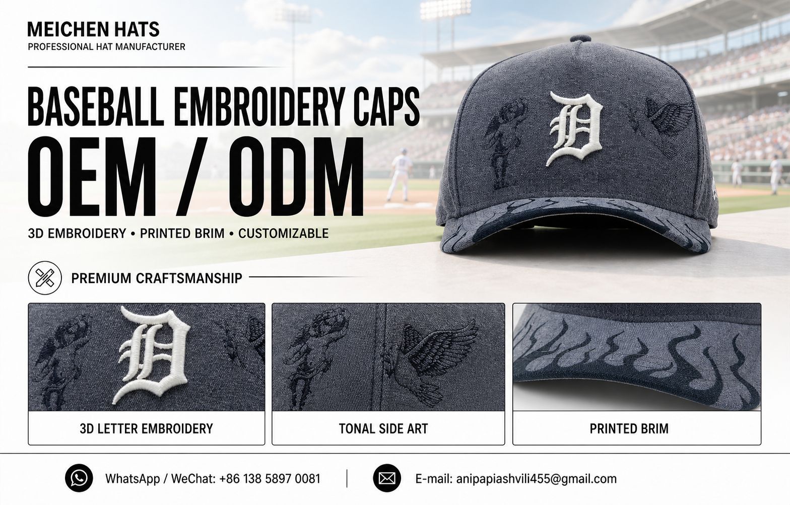 Customized caps, baseball caps, travel advertisements, logo embroidery, children's caps, baseball caps, sun hats, custom-made and wholesale pic 8
