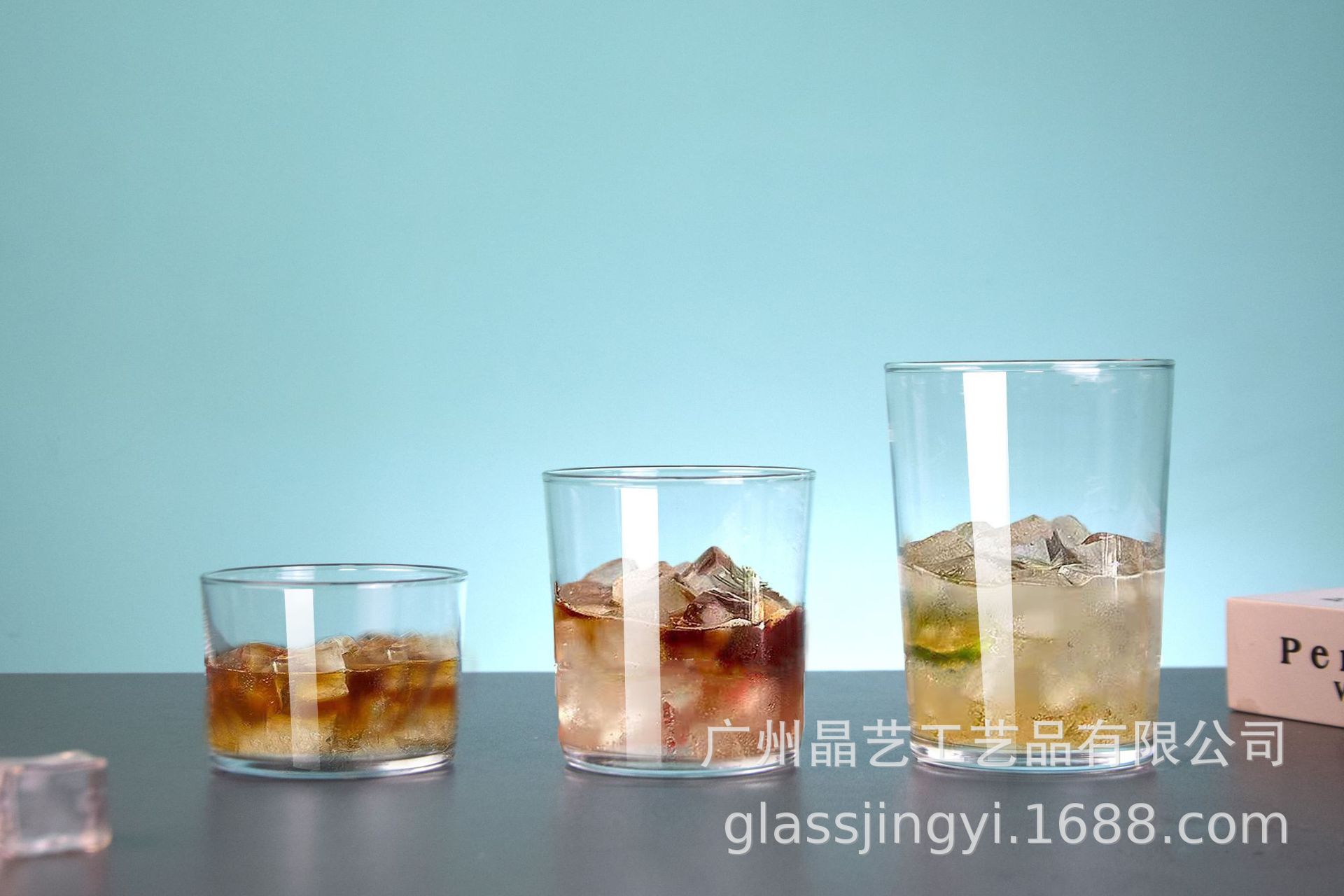 宽口玻璃杯简约水杯INS果汁雪糕苏打水杯直身家用餐厅矮款玻璃杯详情3