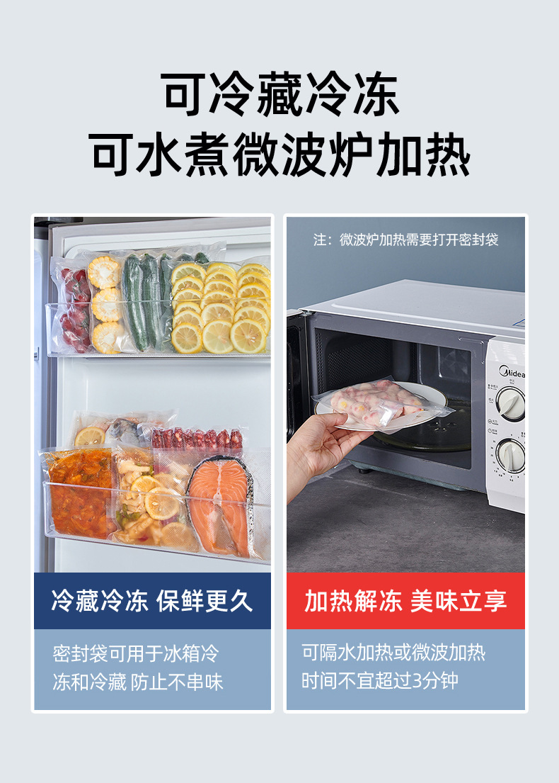 Wholesale of patterned vacuum bags, household cooked food preservation sealed food bags, transparent plastic vacuum bags, patterned bags pic 13