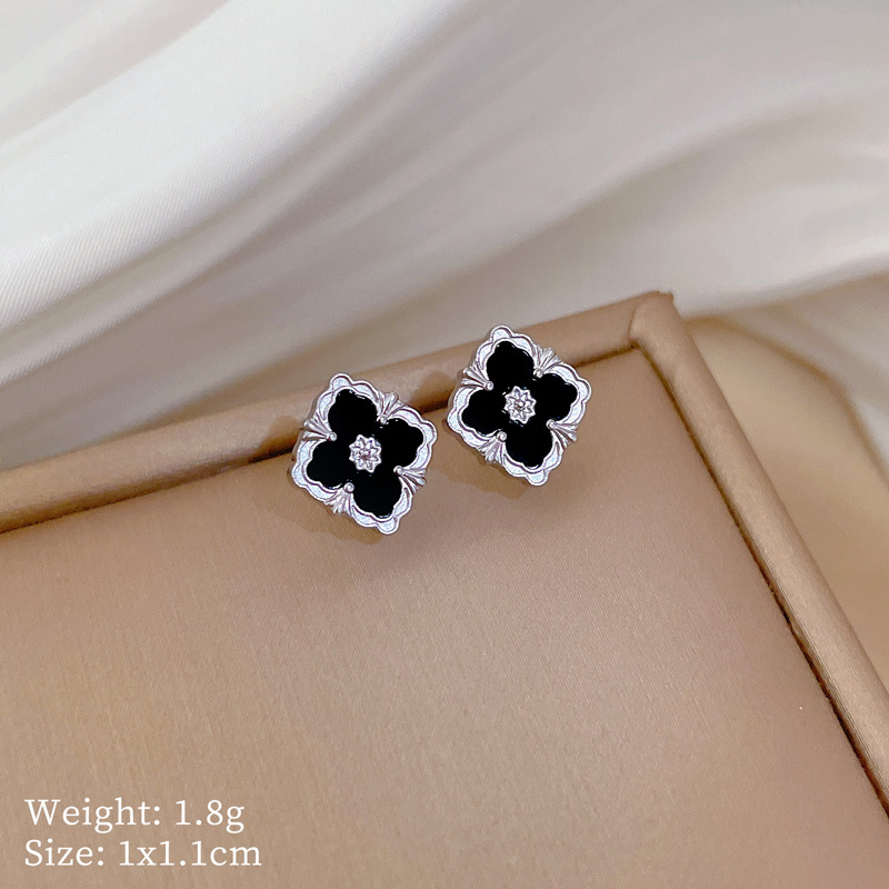 【通体钛钢】贝母幸运草极简风耳钉冷淡男女耳环个性气质宴会耳饰详情48