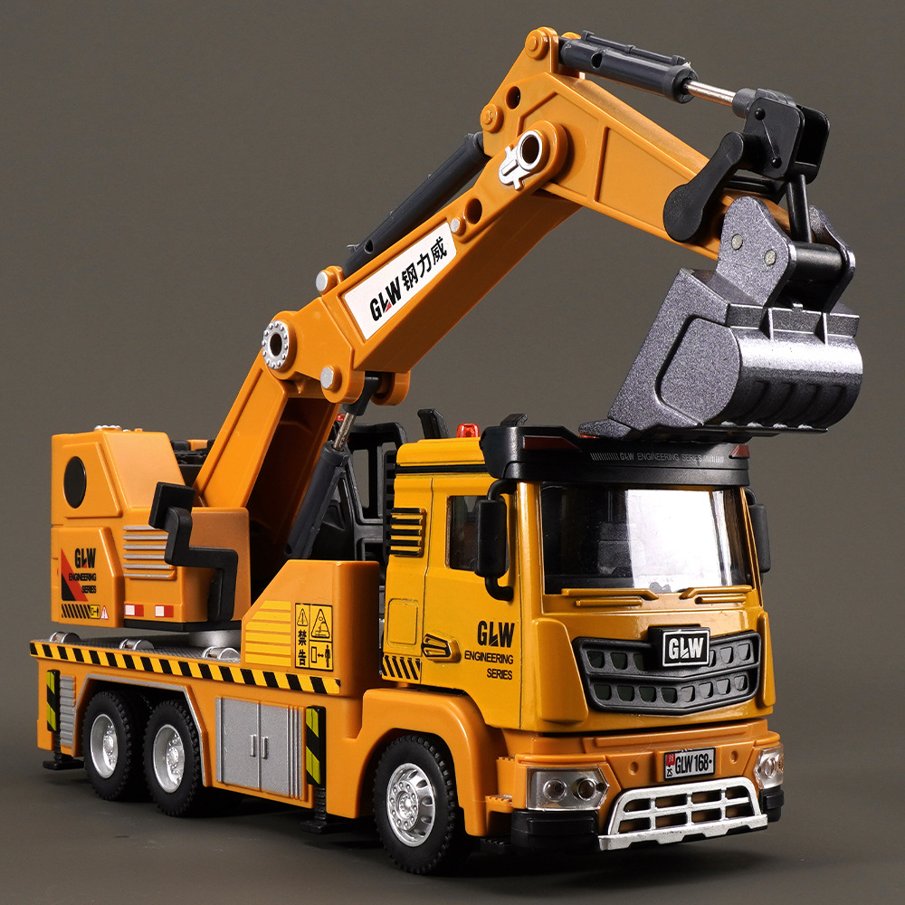 钢力威大号合金吊车玩具车儿童起重机模型工程车套装男孩搅拌车详情5