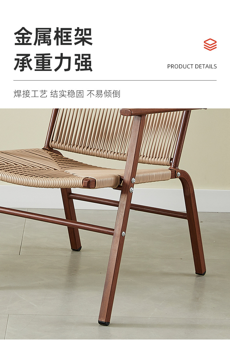Wholesale courtyard and small garden ironwork rattan chairs, outdoor balcony leisure rattan chairs, three-piece sets, combination restaurant stall chairs, rattan chairs, garden tables pic 5
