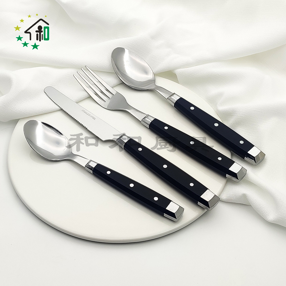 多颜色家用全套切牛排意面餐具24件套装不锈钢西餐餐具刀叉勺全套详情14