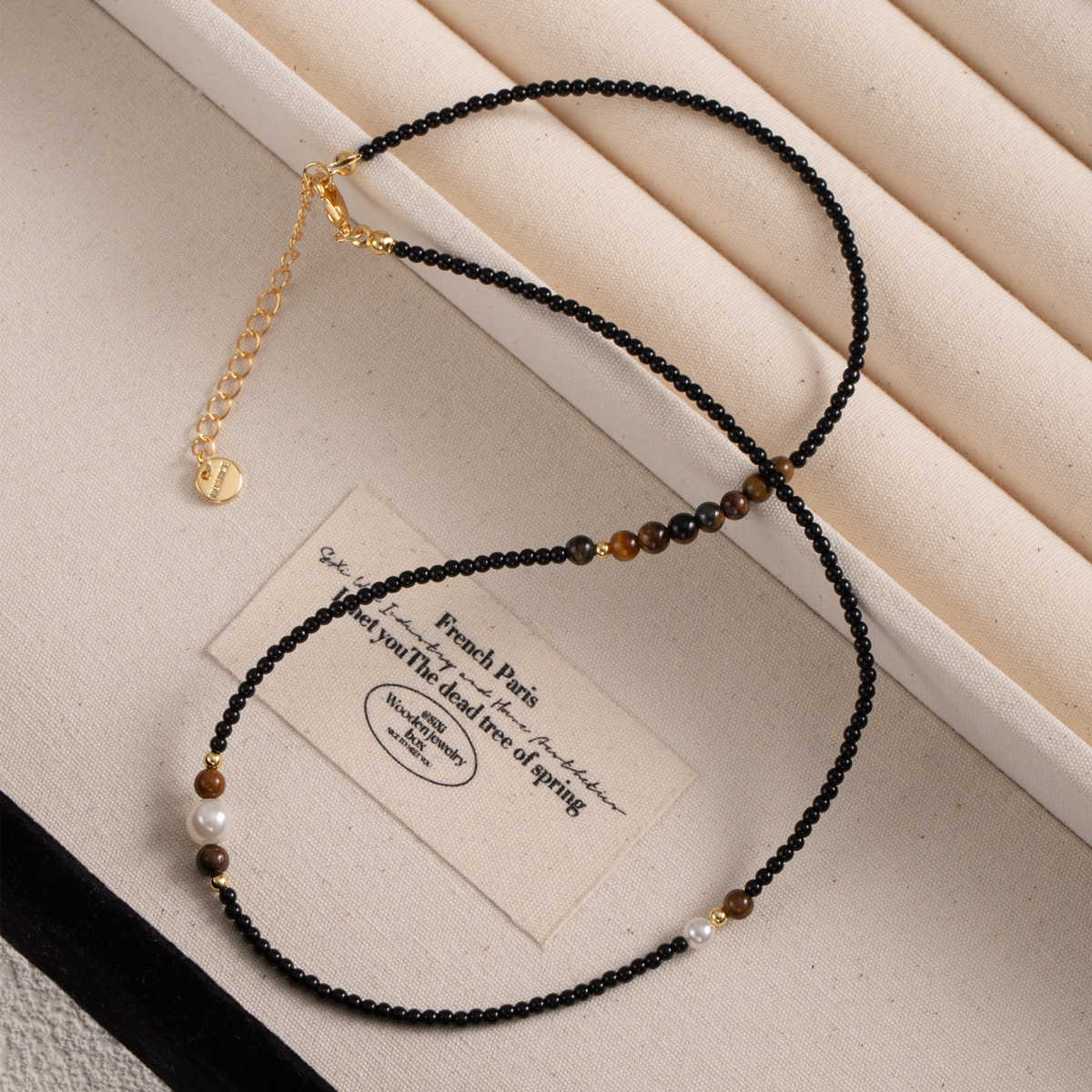 High-end colored beaded necklace for women, light luxury and niche spring and summer dopamine freshwater pearl collarbone chain necklace wholesale pic 49