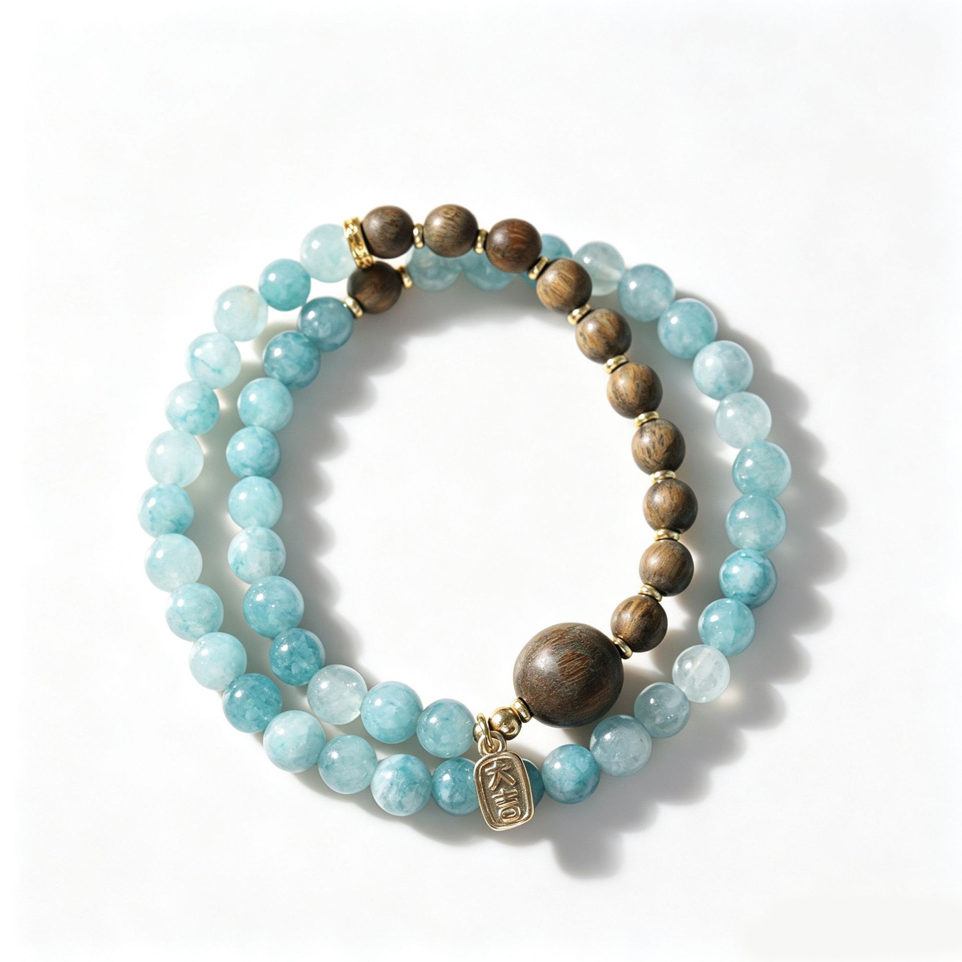 Natural verde sándalo calcedonia mano pincho estilo nacional estilo chino pulsera de doble círculo daji etiqueta de colgantes para mujeres de alto nivel sentido accesorios pic 4