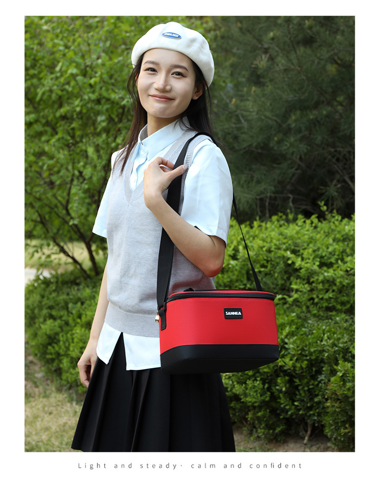 Wholesale aluminum foil lunch bags, waterproof ice packs, hand-held lunch box bags, thickened striped bento bags, insulated bags, cross-border pic 23
