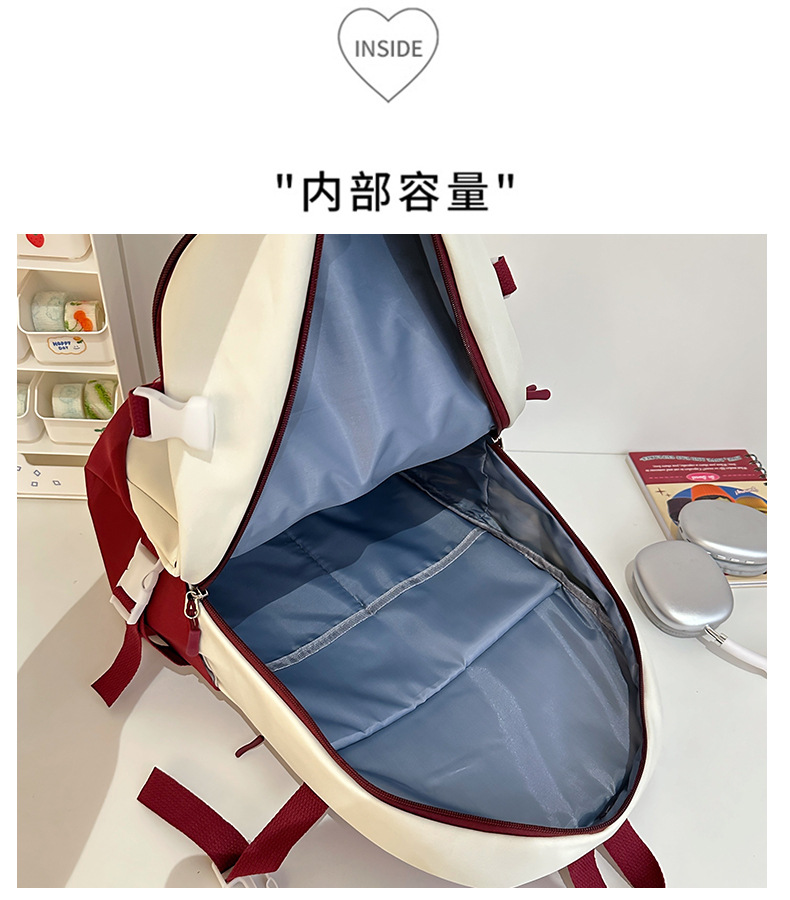 新款时尚休闲书包少女中学生双肩包高颜值大容量情侣双肩电脑包详情49