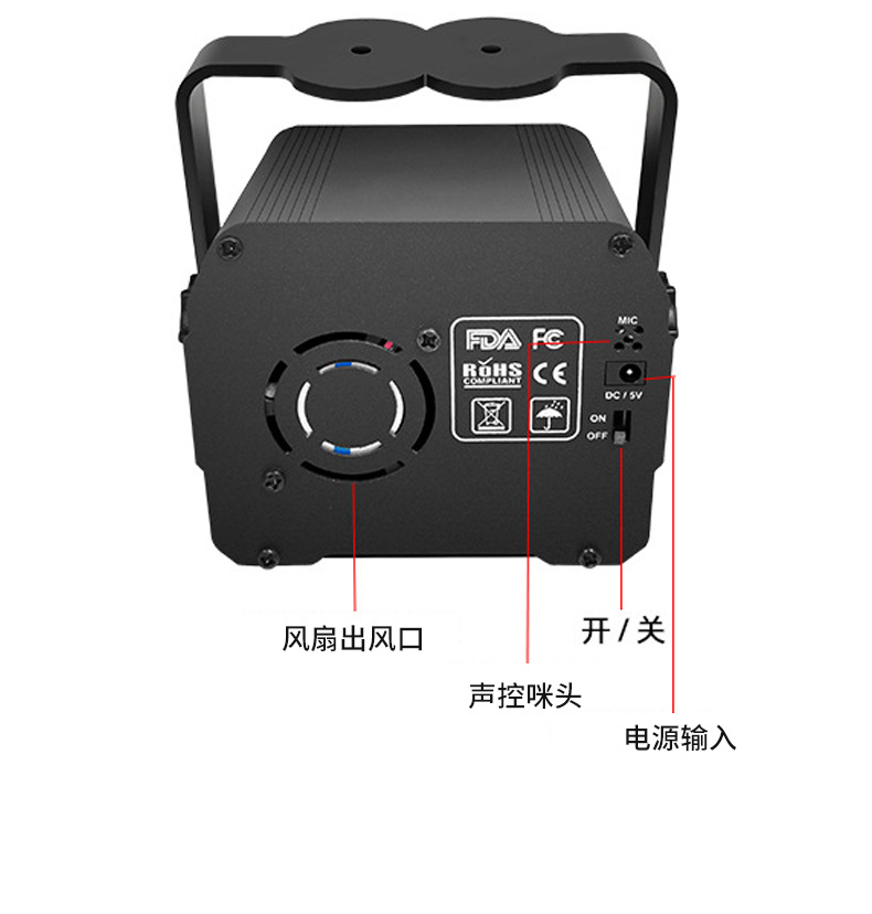 Cross-border Christmas starry sky projection light, seven-color magic ball laser ambient light, bar dance party dj voice-controlled stage light pic 11