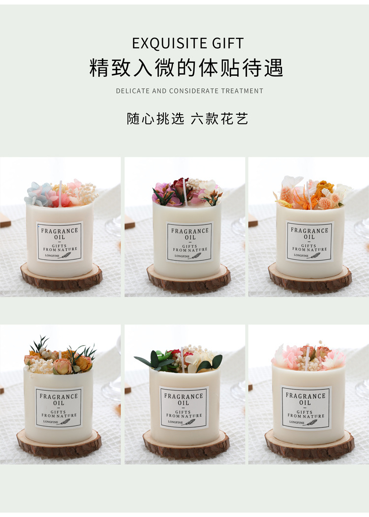 Scented candle gift box, everlasting flower scented candle, floral souvenir, scented scented candle, smokeless soy wax pic 9