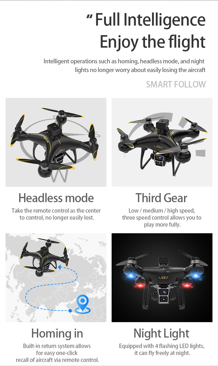 跨境航拍双摄无人机无刷四轴飞行器光流避障遥控外贸飞机高清航拍详情8