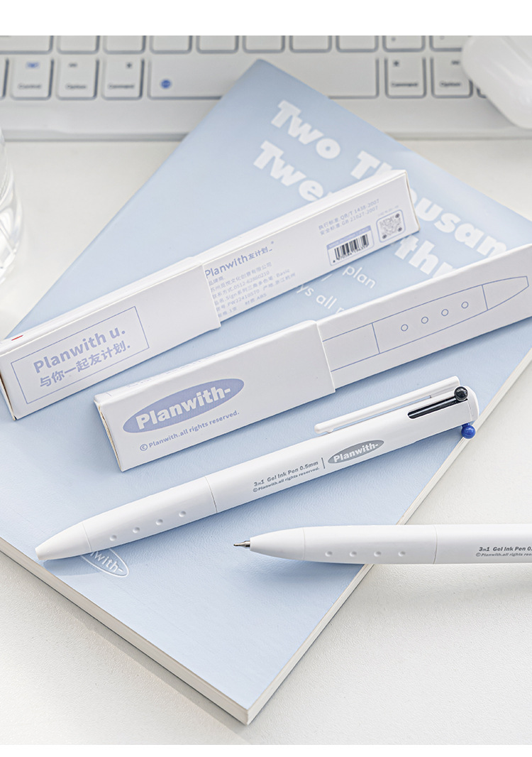 Planwith Sign Triangular multi-color pen, three-color 0.5, simple note-taking, homework correction, multi-functional gel pen pic 14