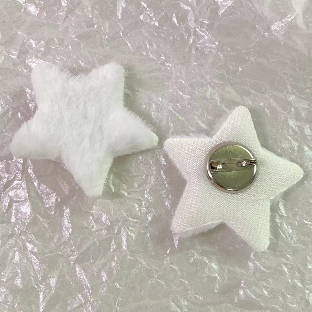 可爱毛绒星星胸针包包挂件鞋扣少女心秋冬颜值别针亚文化配件装饰详情5