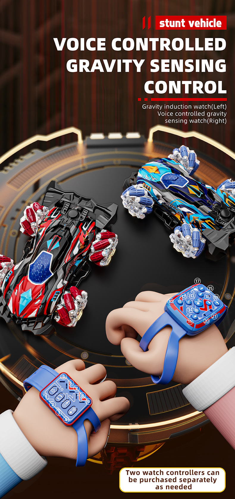 跨境手势感应遥控车喷雾漂移车四驱越野攀爬车灯光特技车儿童玩具详情5