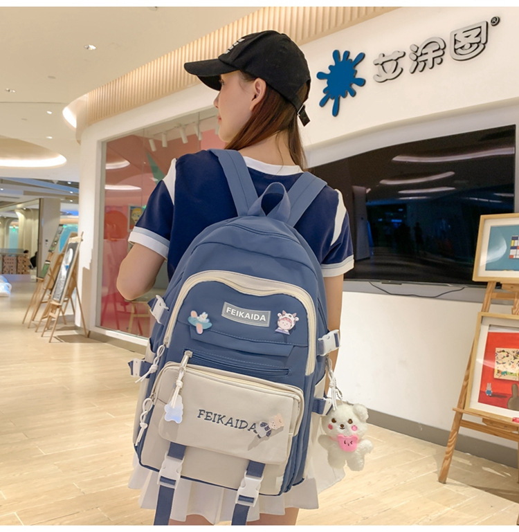 小清新书包女初中生高颜值可爱小学生双肩包中学生大容量轻便背包详情13