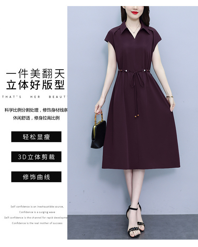 爆款高端欧版宽松法式连衣裙2025夏季新款气质收腰显瘦中长款裙子详情7