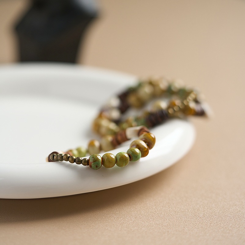 景德镇陶瓷手链薄荷曼波绿国风流行文艺古风串珠中式情侣手串礼物详情6