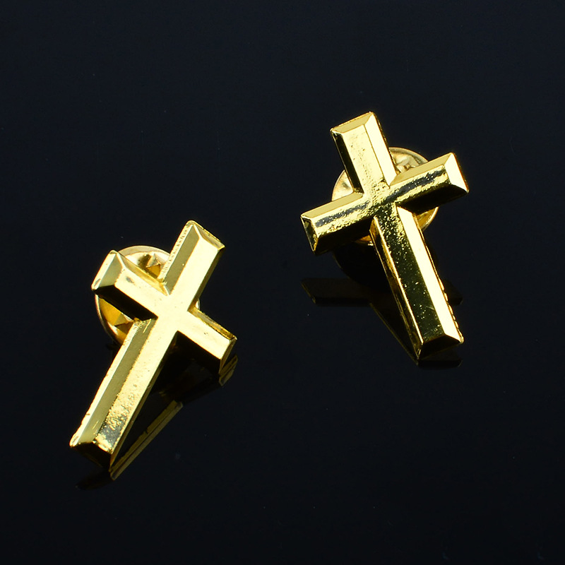 跨境光明节十字架胸针金属徽章胸章配件合金饰品复古勋章DIY别针详情1