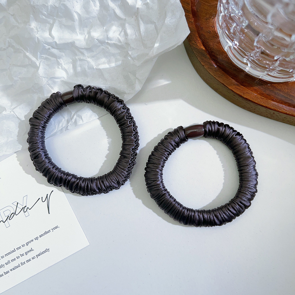 韩版基础简约高弹力冰丝面膜大肠发圈气质纯色头绳发饰发饰头饰详情4