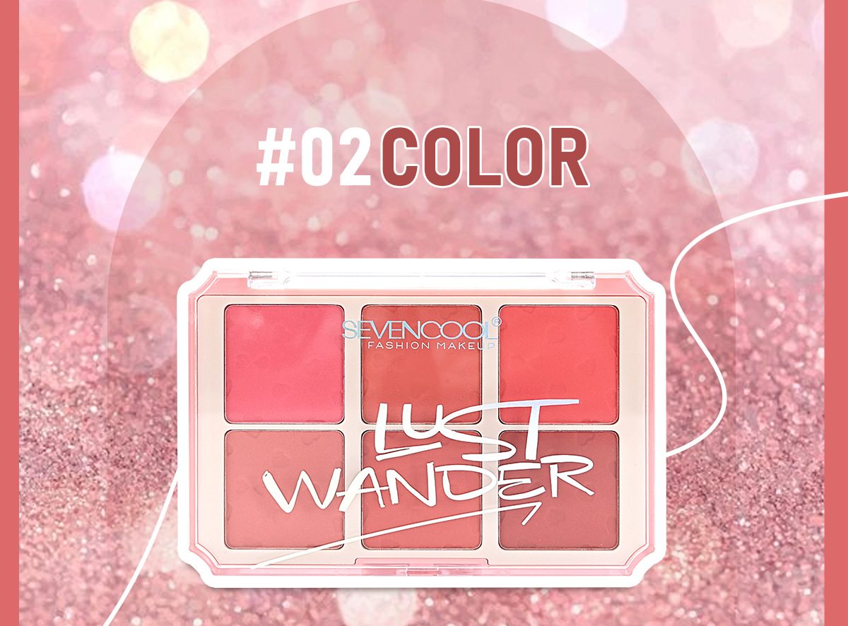 SEVENCOOL腮红盘6色哑光自然色易上色持妆显色服帖修容腮红跨境详情11