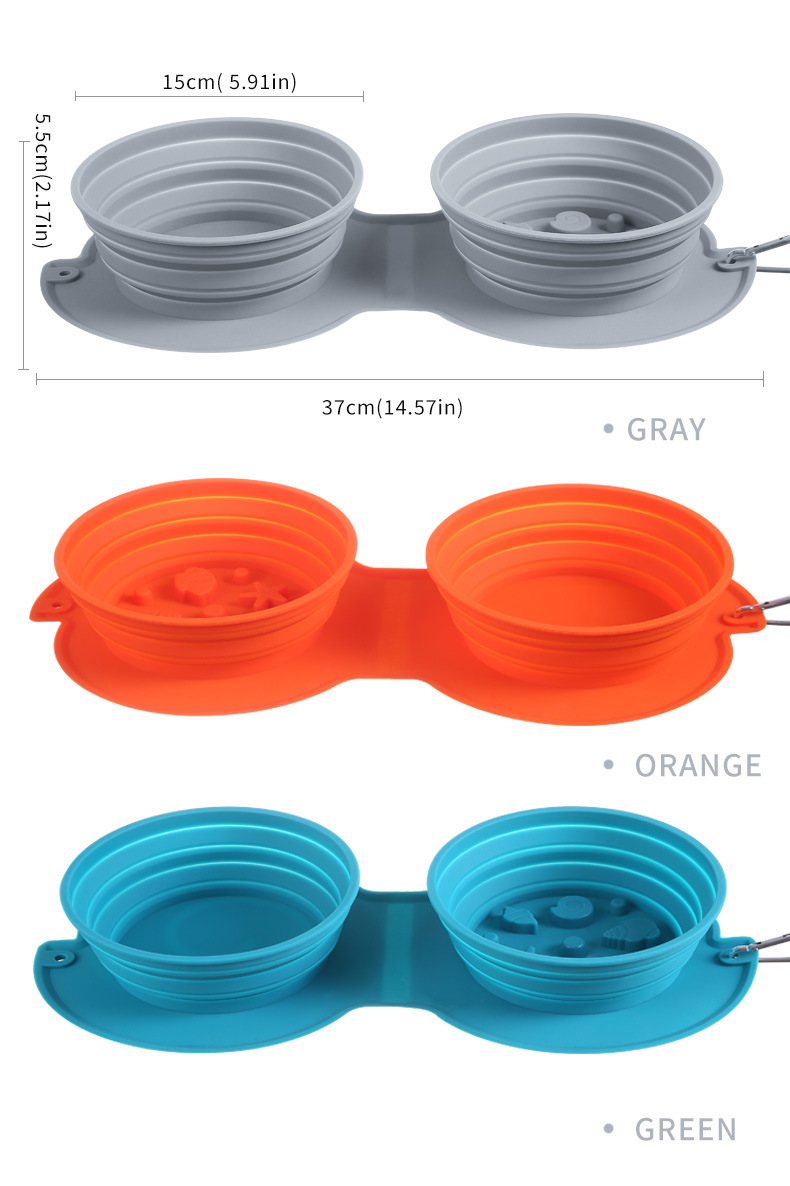 Cross-border pet folding bowl, dog silicone dog bowl, outdoor travel water bowl, portable cat food bowl, dog bowl pic 12