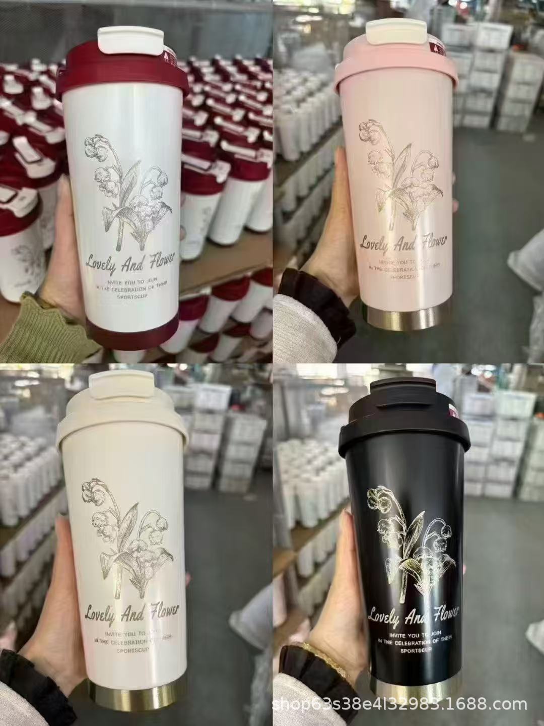 铃兰花双饮316保温杯不锈钢水杯咖啡杯高颜值简约杯子批发礼品定详情22