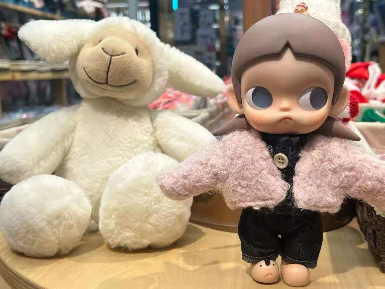 仅娃衣嘎子姐蓬松羊羔毛外套卷毛大衣百搭秋冬衣服换装详情3