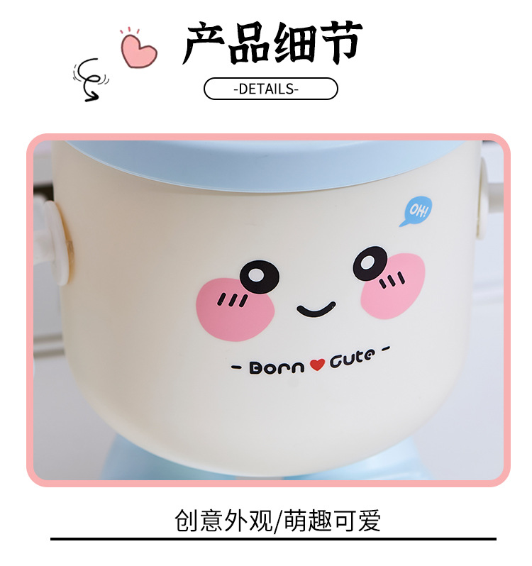 卡通可爱小脚丫分格笔筒办公桌学生写字桌文具收纳大容量多功能桶详情8