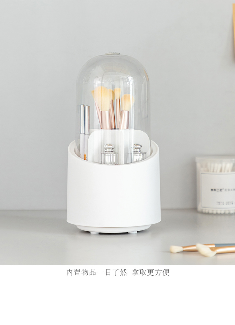 化妆刷收纳盒高级感透明防尘笔筒创意ins桌上眉笔彩妆刷子收纳筒 pic 7