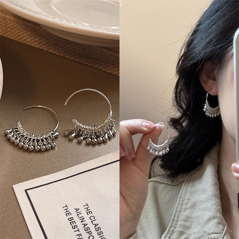 赵露思同款复古小众设计水滴流苏民族风耳环ins波西米亚旅行耳饰详情3