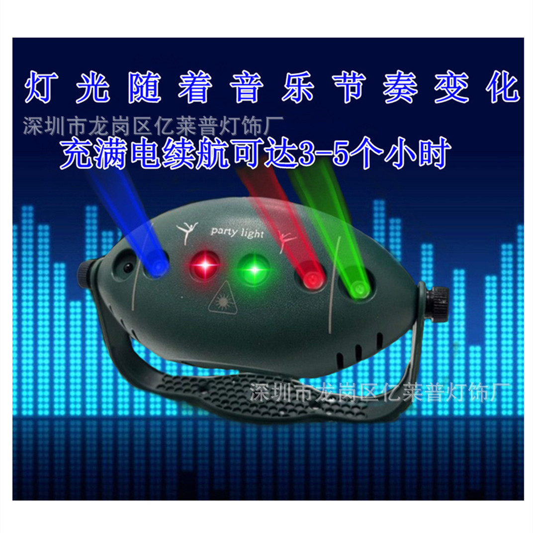 6-hole 72-image LED+ laser cross-border bestselling remote control voice-controlled flashing Type-C line outdoor KTV stage light pic 1