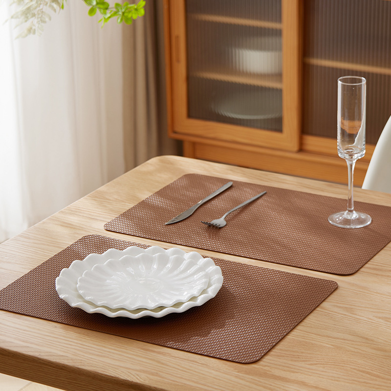 Nordic light luxury style PVC leather placemats, Western placemats, heat insulation pads, oil-proof pads, small woven coasters, heat-resistant pads pic 13