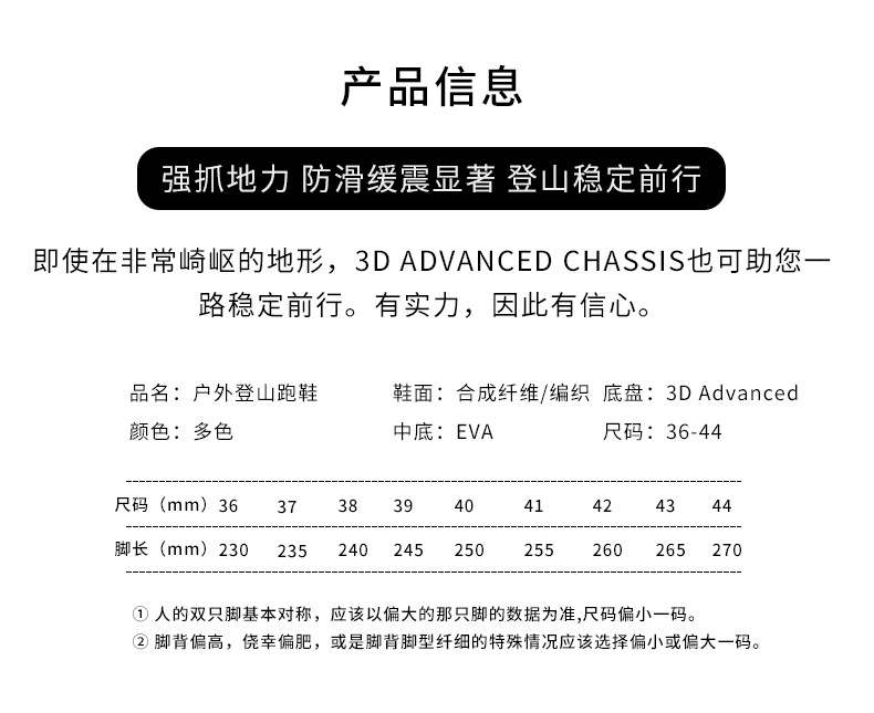 莆田鞋户外超轻回弹高抓地力时尚休闲3D情侣款运动鞋登山鞋详情4